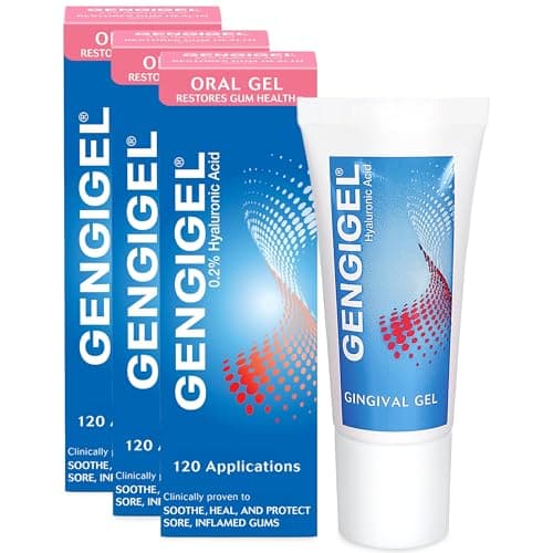 Image of Gengigel Gingival Gel 20ml (Pack of 3) – Hyaluronic Acid Mouth Ulcer Treatment for Adults, Gum Repair & Gum Disease Support, Gel for Mouth Ulcers, Bleeding & Inflamed Gums