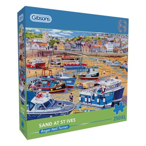Image of Gibsons Sand at St Ives 250XL Piece Jigsaw Puzzle for Adults by Roger Turner - Extra Large Pieces - Cornwall Scenic Coastal Landscape – Premium Sustainable Puzzle Made in the UK/EU