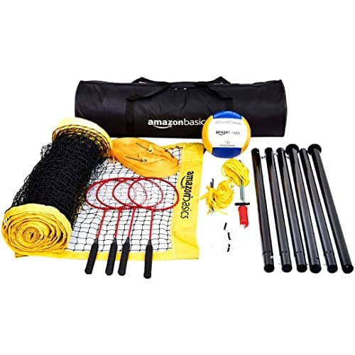 Image of Amazon Basics Volleyball Badminton Combo Complete Set