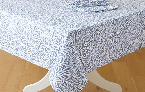 Image of William Morris Willow Bough Blue 132 x 178cm Cotton Floral Tablecloth