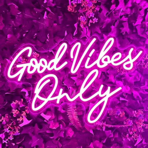 Image of Good Vibes Only Neon Sign, Good Vibes Neon Signs for Wall Decor, Beautiful Pink Neon Light Sign for Girls Bedroom Decoration, Party, Birthday, Wedding, Salon Shopping Mall Home Wall Decor