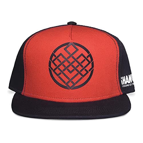 Image of Marvel Comics Crest Logo Baseball Cap, Black/Red, Adjustable