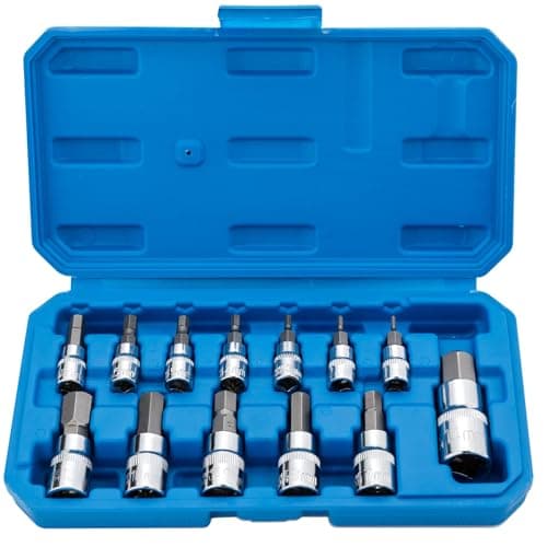 Image of Hex Bit Socket Set Premium S2 Alloy Steel | 13-Piece Metric 2mm - 14mm Allen Socket Kit