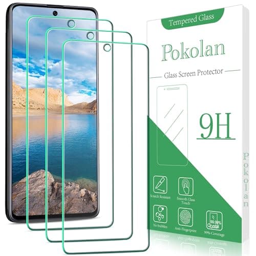 Image of Pokolan 3 Pack Screen Protector for Samsung Galaxy A51 Tempered Glass, HD Clear, 9H Hardness, Case Friendly, Bubble Free, Anti-Scratch, Easy to Install