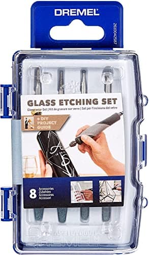 Image of Dremel 682 Glass Etching Set, Accessory Kit with 8 Rotary Tool Accessories for Etching and Engraving in Glass