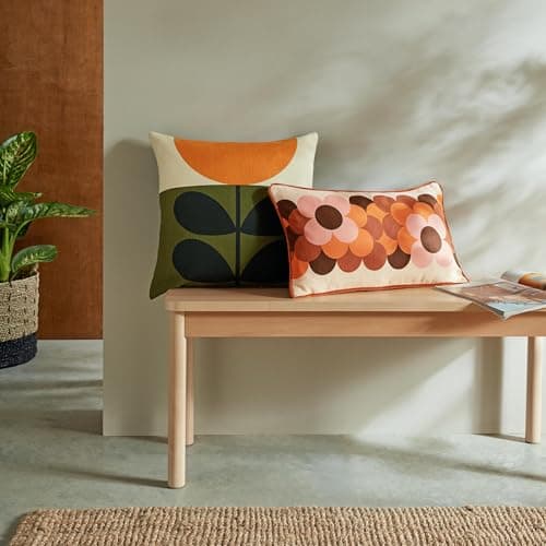 Image of Orla Kiely Cushion - Sunflower Orange - 100% Cotton 45cm x 45cm