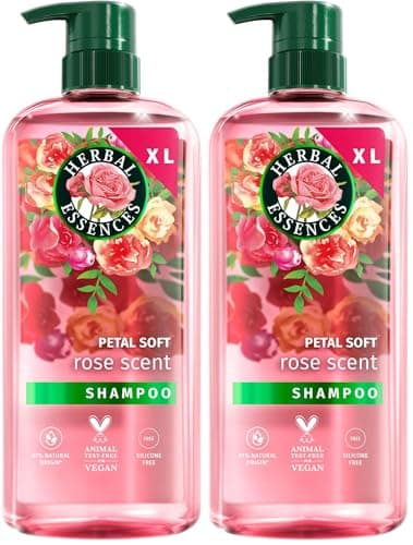 Image of Herbal Essences Rose Scent Petal Soft Shampoo 650ml to Help Dry Hair Feel Silky and Nourished, Blended with Rose Essence and Natural Origin Ingredients, Silicone Free, Vegan and Cruelty Freerefers