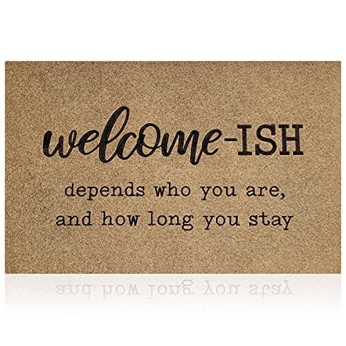 Image of JJUUYOU Welcome Mats for Front Door Outdoor Entry Welcome Ish Funny Doormat Non-Slip Rubber Mat Indoor Farmhouse Entrance Decor for Kitchen Rugs Balcony Patio-70 x 45 cm