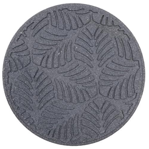 Image of Nicoman GEO LEAF Decorative Garden Stepping Stone, Tropical Leaf Pattern, 46 cm Round (Grey, Pack of 2)