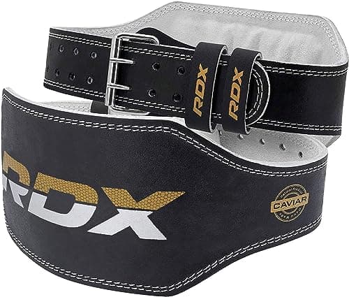Image of RDX Weight Lifting Belt Gym Fitness, Cowhide Leather, 6” Padded Lumbar Back Support, 10 Adjustable Holes, Weightlifting Bodybuilding Powerlifting Squat Deadlift Workout Strength Training, Men Women