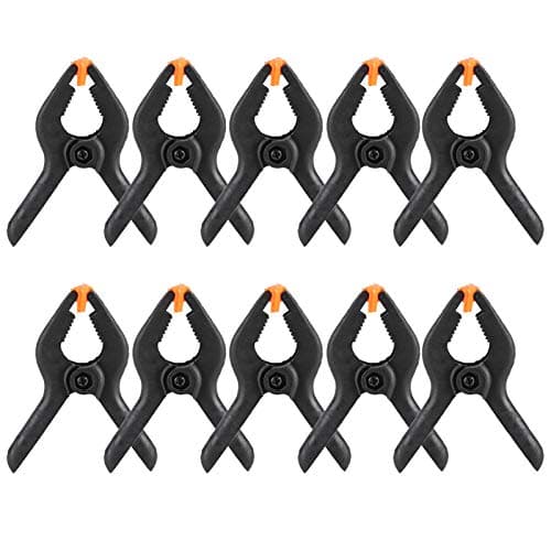 Image of 10 piece heavy duty spring clamps 6 inch woodworkg 15×15×5 10pcs 3inchtype black multifunctional plastic spring clamp clip DIY woodworking tool