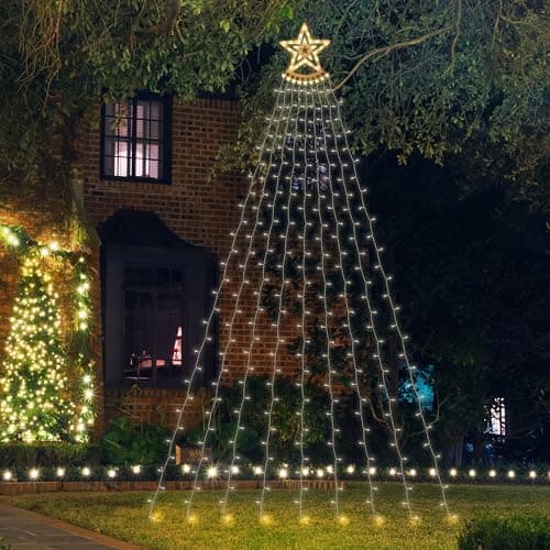 Image of The Christmas Workshop Shooting Star Christmas Lights/Warm & Bright White LEDs/Indoor or Outdoor Use / 11 Light Modes/Remote Control / 3.5m Length (73659)