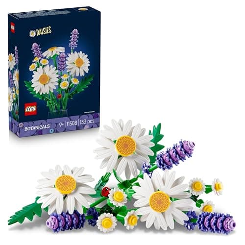 Image of LEGO Botanicals Daisies - Artificial Flower Bouquet - Gift for Mother's Day incl. Faux Daisies & Lavender - DIY Bedroom Decor - Crafts Kit for 9+ Year Old Girls & Adult Flower Lovers - 11508