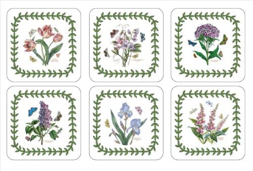 Image of Pimpernel x Botanic Garden Set of 6 Coasters - Cork-Backed Drink Coasters with Heat Resistance and Stain Protection, Suitable for Tea, Coffee, and Everyday Use, 10.5cm