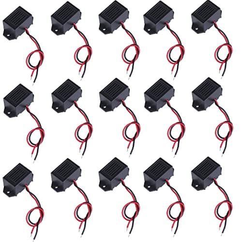 Image of RUNCCI-YUN 15pcs DC 3V-12V 100dB Electronic Alarm System - Continuous Sound Alarm for Physical Circuits, Black
