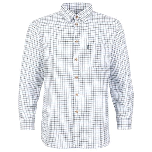 Image of Fort - Tattersall Shirt - Size 3XL, Blue - Men's Brushed Flannel Work Shirt with Chest Pocket - Long Sleeve, Durable Cotton/Polyester Blend - Easy Care - Ideal for Farm, Work, Outdoor & Casual Wear