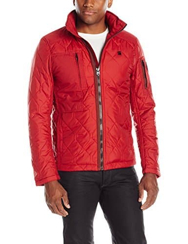 Image of G-Star Raw mensD02353-6931Powel Quilted Overshirt L/S Button-Down Shirt - red - Small