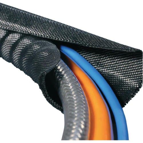 Image of HELLERMANN TYTON brightermannTyton 170-01102 Twist-In-FR 13 Geflechtschlauch black, white Polyester 10 up to 13mm Meter
