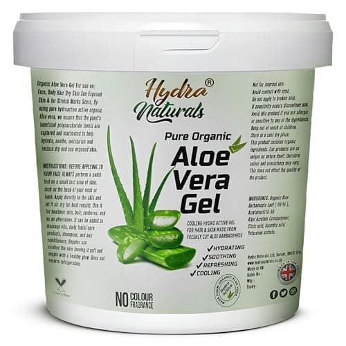Image of Hydra Naturals Aloe Vera Gel 1000ml Large XXL Size for Hair, Skin, Face, Sunburn, Dry Skin, Scars, Skin Burn, Stretch Marks Multipurpose Made From Freshly Cut Aloe Vera All-Over Head to Toe Gel