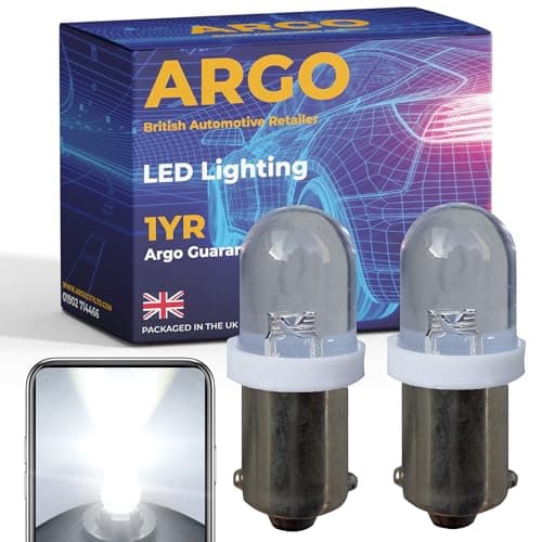 Image of Argo 233 Ba9s Led Bulbs Xenon White 12v Car Light Bulbs Car Interior 433 T4W Number Plate Light Bulb Map Dome Van Side Marker Reverse Light Side Light Bulb