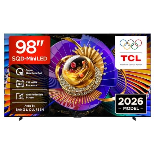 Image of TCL 98C7L-UK 98 Inch SQD-Mini LED TV, 4K HDR 3000 nits and 2,176 dimming zones, Google TV, Dolby Vision & Atmos, Audio by Bang & Olufsen, 144Hz, Apple AirPlay 2 & Alexa (2026 New Model)