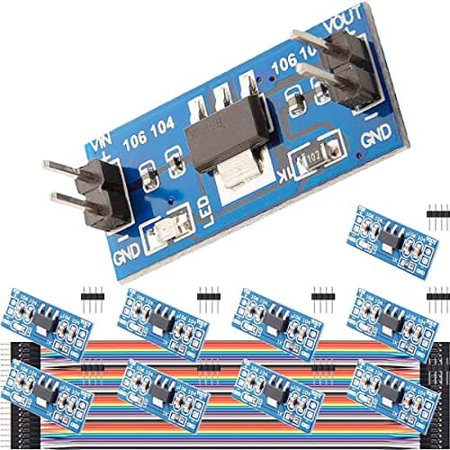 Image of DAOKAI 10PCS -3.3 Power Voltage Regulator Module Step-Down Linear Power Board DC 4.75V-12V to 3.3V 2P Single Row Pin Header with Cable