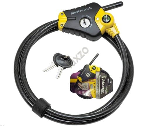 Image of Master Lock 8433EURD Security Cable with Key Lock, Black, from 30 cm to 1,8 m