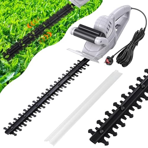 Image of Corded Hedge Trimmer and Cutter, Corded Hedge Cutters Trimmer, 450W Motor, 45cm Dual Action Blade, 6m Cable, Electric Hedge Trimmer for Trimming Hedges, Shrubs and Border Plant
