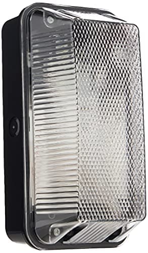 Image of Knightsbridge 230V IP65 60W B22 Bulkhead with Clear Prismatic Diffuser and Black Plastic Base