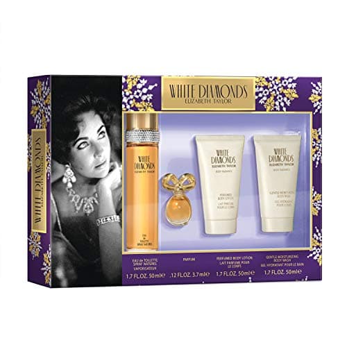 Image of Elizabeth Taylor 4-Piece White Diamonds Gift Set (Assorted Sizes) Sensual & Floral Scent, Luxury Fragrance for Women
