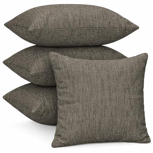 Image of Adore 4 x Luxury Plain Chenille Cushion Cover Soft Covers 43 x43cm, 17x17, Grey