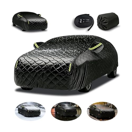 Image of Heavy Duty Hail Protection Car Cover for L exus LX600 2021-2026,Thickened Anti-Hail Cover Waterproof All Weather,UV Resistant,Reflective Strips,Custom Fit for Outdoor Protection,Black