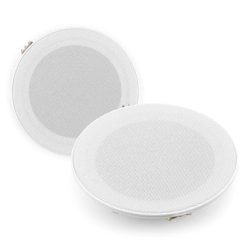 Image of Power Dynamics MSLP50 5-Inch Marine Waterproof Ceiling Speakers Pair - IPX5 Bathroom & Kitchen Ceiling Speaker Set with Aluminium Grille and Low-Profile Rimless Design