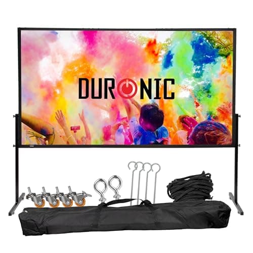Image of Duronic Projector Screen SFPS120 BUNDLE 120” 2in1 Projection Screens with Accessory Kit16:9 Wall Mountable Projector Screen with Tripod Stand Hook Screw Portable Movie Screens for Home Cinema Business