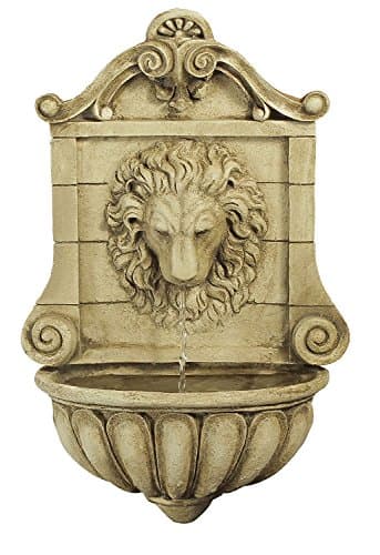 Image of Primrose 50cm Stone Effect King Lion Head Fountain Outdoor Wall Mounted Water Feature Frost Resistant