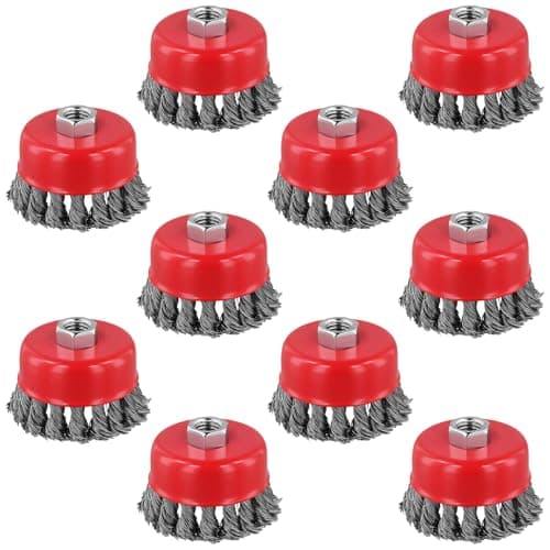 Image of CHEUNGR 10PCS Wire Brush for Angle Grinder, 75mm Twist Knot Wire Cup Brush with M14 Thread, Steel Wire Wheel for Heavy Cleaning, Stripping, Rust Removal and Grinding