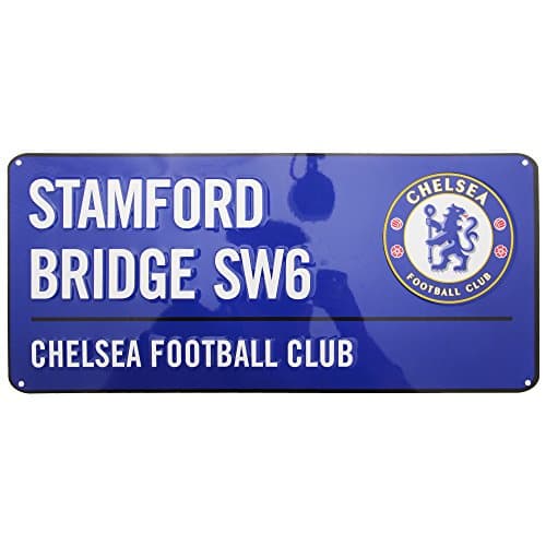Image of Chelsea FC Official Stamford Bridge Football Crest Street Sign (One Size) (Blue)