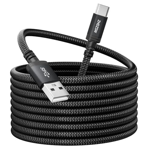 Image of Extra Long 5M USB C Charging Cable, 3.1A Fast Charging Cable, USB to Type C Braided Cable for PS5 Controller, Samsung Galaxy S10/S9/S8 Plus, Note 10 9 8, LG V30 V20 G6 G5, Moto, LG, HUWEI, Mi9/8,etc