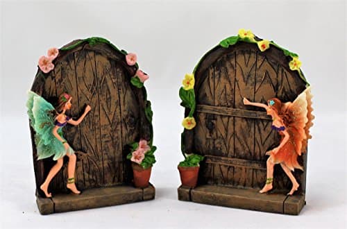 Image of Westminster 2 Sparkle Fairy Door secret Garden Magical Statue Ornament Gift Set Figurine