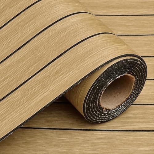 Image of Wood Wall Panels,40 x 300 cm Self Adhesive Wood Grain Slat Light Brown 3D Wall Panel Soundproof Wall Panel Vinyl Roll Self Adhesive Foam Wooden Slat Wallpaper for TV Background Bedroom Living Room