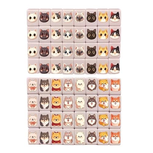 Image of Mahjong Set - Mahjong Tile Game | Lightweight Parent-child Interactive Toy | 65Pcs Push-Push Match, Educational Board Game for Men Women Girls Youth Teens Wife Husband