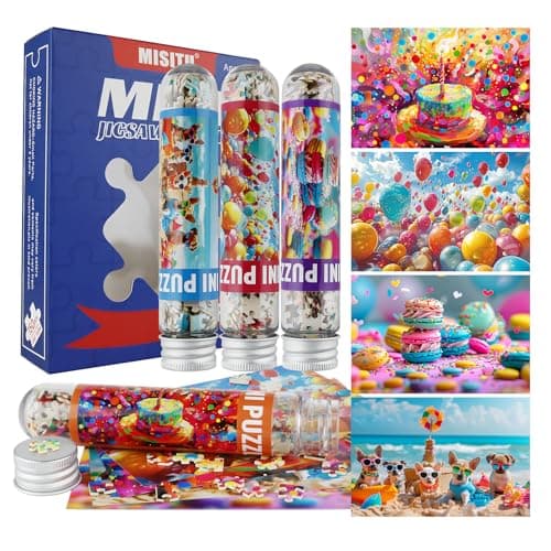 Image of MISITU 150 Pieces Mini Puzzles Pack of 4 for Adults Travel Puzzle Home Decoration (BIRTH-1)