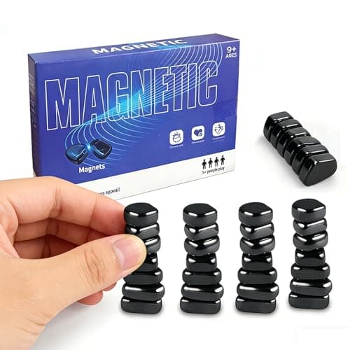 Image of Magnet Game with 32 Stones, Magnetic Chess Game with String, for Family & Party & Travel & Camping, Puzzle Strategy Games