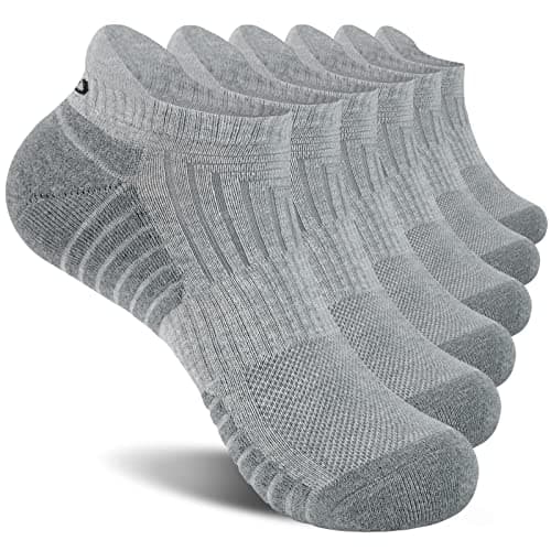 Image of coskefy Running Socks Thick Cushion Ankle Anti-Blister Cotton Trainer Short Athletic Sports Socks for Men Women 6 Pairs
