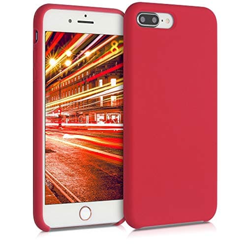Image of kwmobile Case for Apple iPhone 7 Plus/iPhone 8 Plus Case - Soft Cover - Shockproof Silicone - Wireless Charging Classic Red