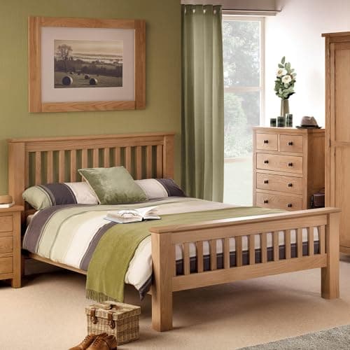 Image of Julian Bowen Amsterdam High Foot End Bed, Oak, Double
