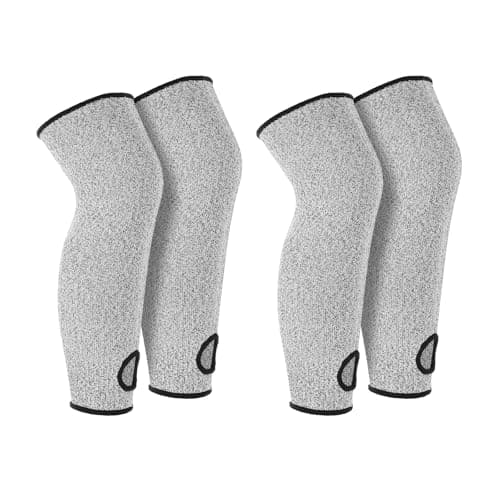 Image of PATIKIL 38cm Cut Resistant Leg Sleeves, 2Pair HPPE Protective Leg Protectors Sleeves Thin Skin Protective Sleeves for Welding Lawn Mowing Construction, Gray
