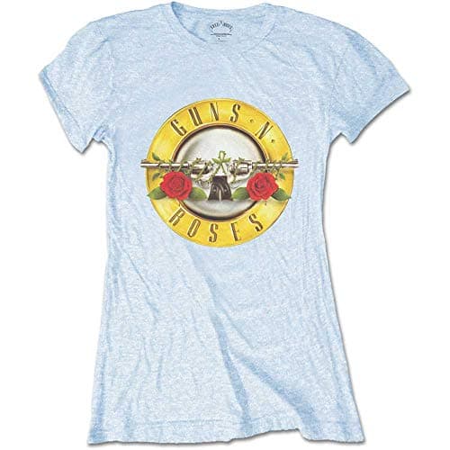 Image of Ladies Guns N' Roses Blue Classic Bullet Logo Official Tee T-Shirt Womens Girls (XX-Large)