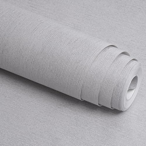 Image of Trafagala Plain Grey Free Match Wallpaper Faux Fabric Linen Texture for Teen and Adult Rooms, Bedrooms, Hallway, Living Room and Lounge