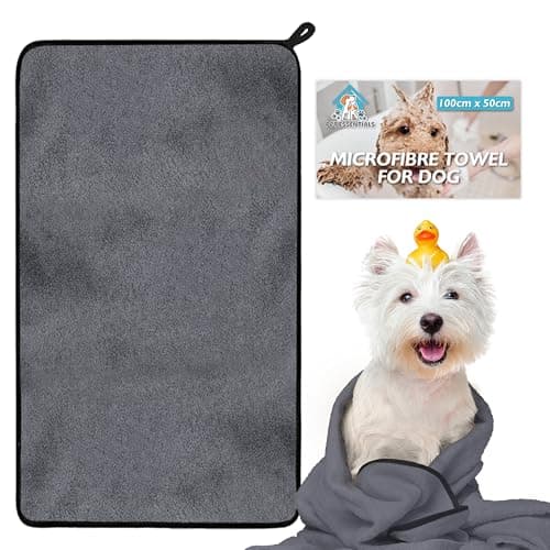 Image of SOL Microfibre Towel for Dog, 100cmx50cm Dog Towel for Drying Dogs, Quick Dry Absorbent Pet Towels, Soft, Lightweight Pet Fabric for Drying Dogs, Puppies & Cats, Ideal for Indoor, Outdoor & Travel Use